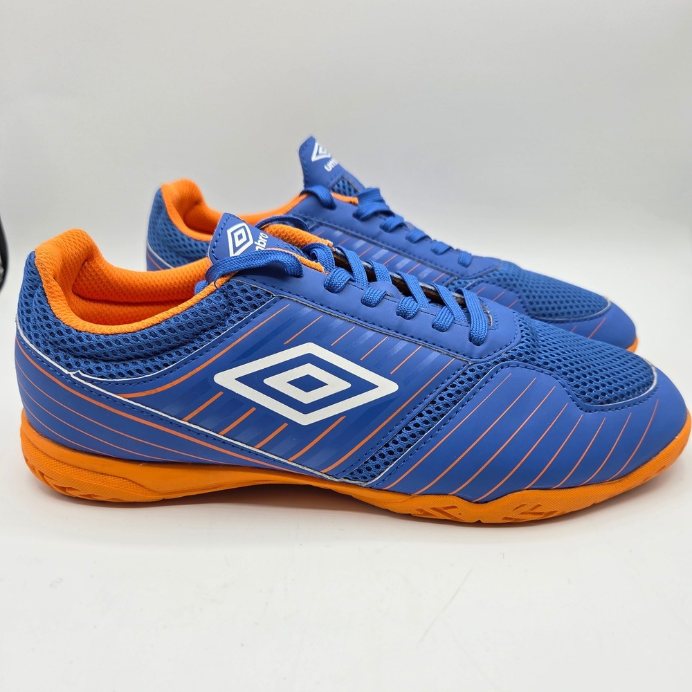 Umbro New Vision Liga Indoor Soccer Shoes Blue Orange Womens Size 8.5 81489U-GZB